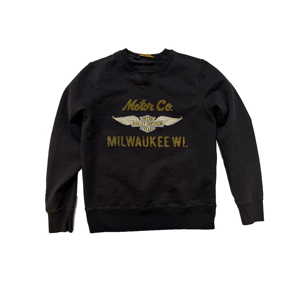 Vintage Y2K Harley-Davidson Sweatshirt Mens SM Milwaukee‎ WI Biker Motorcycle
